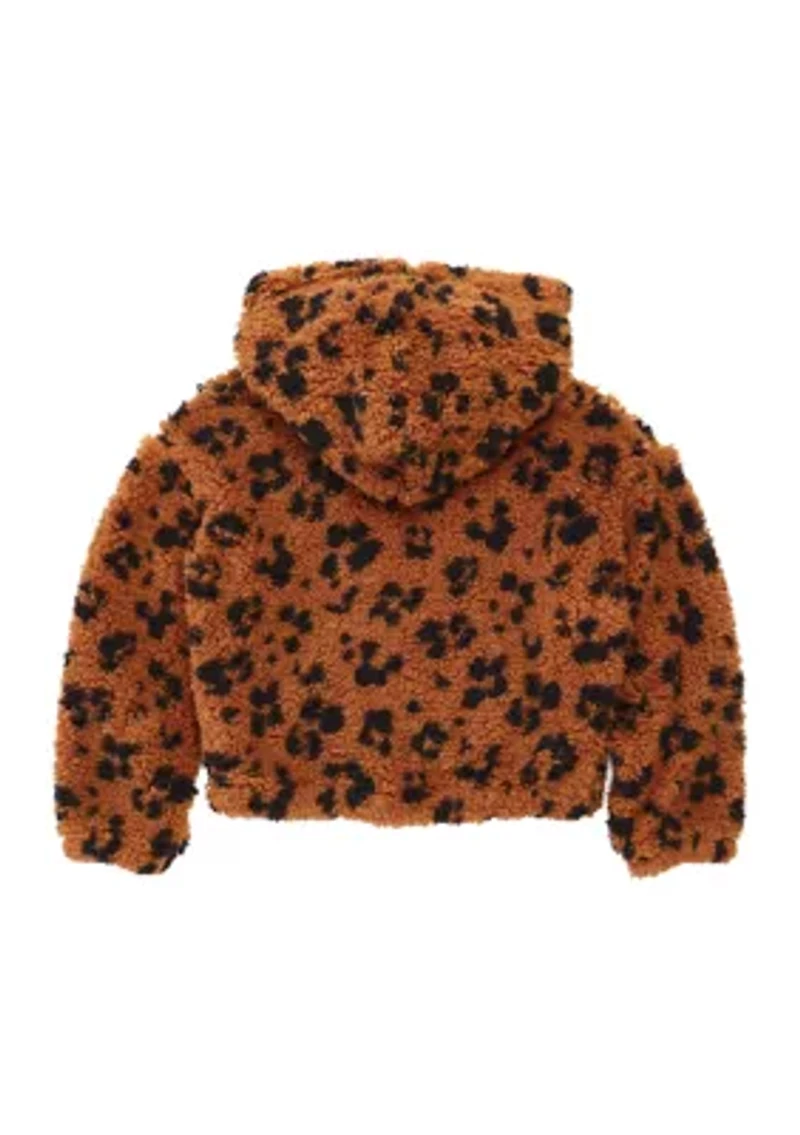 Girls 4-6x Long Sleeve Faux Sherpa Jacket