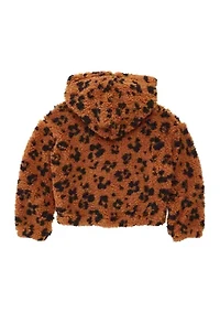 Girls 4-6x Long Sleeve Faux Sherpa Jacket