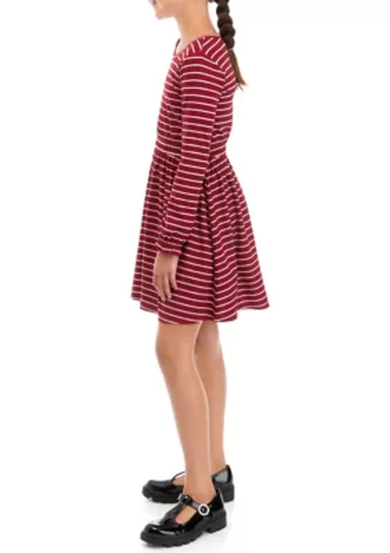 Girls 7-16 Stripe Knit Skater Dress