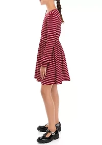 Girls 7-16 Stripe Knit Skater Dress