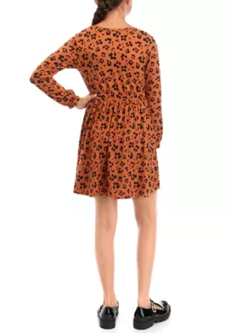 Girls 7-16 Printed Knit Skater Dress