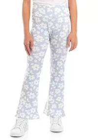 Girls 7-16 Pull On Printed Ribbed Flare Pants