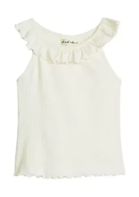 Girls 4-6x Ruffle Ribbed Top