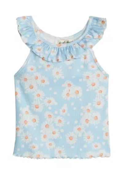 Girls 4-6x Rib Top with Ruffles