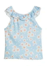 Girls 4-6x Rib Top with Ruffles