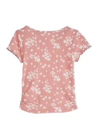 Girls 4-6x Short Sleeve Waffle T-Shirt