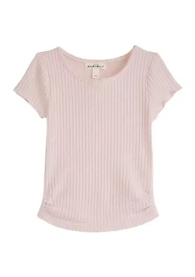 Girls 4-6x Short Sleeve Waffle T-Shirt