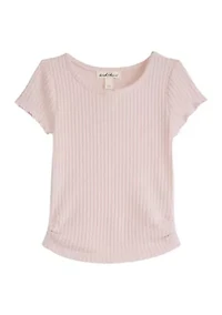 Girls 4-6x Short Sleeve Waffle T-Shirt