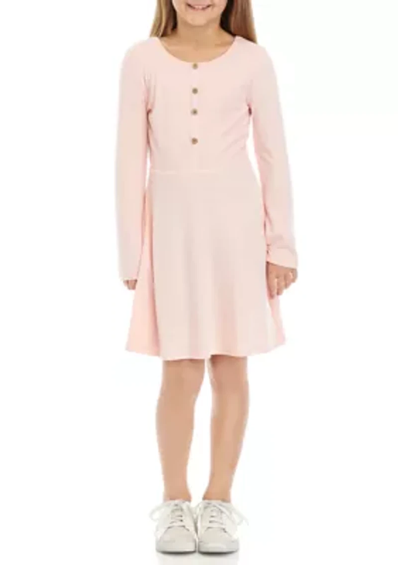 Girls 7-16 Ribbed Skater Dress