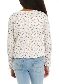 Girls 7-16 Ribbed Cardigan Cami Set