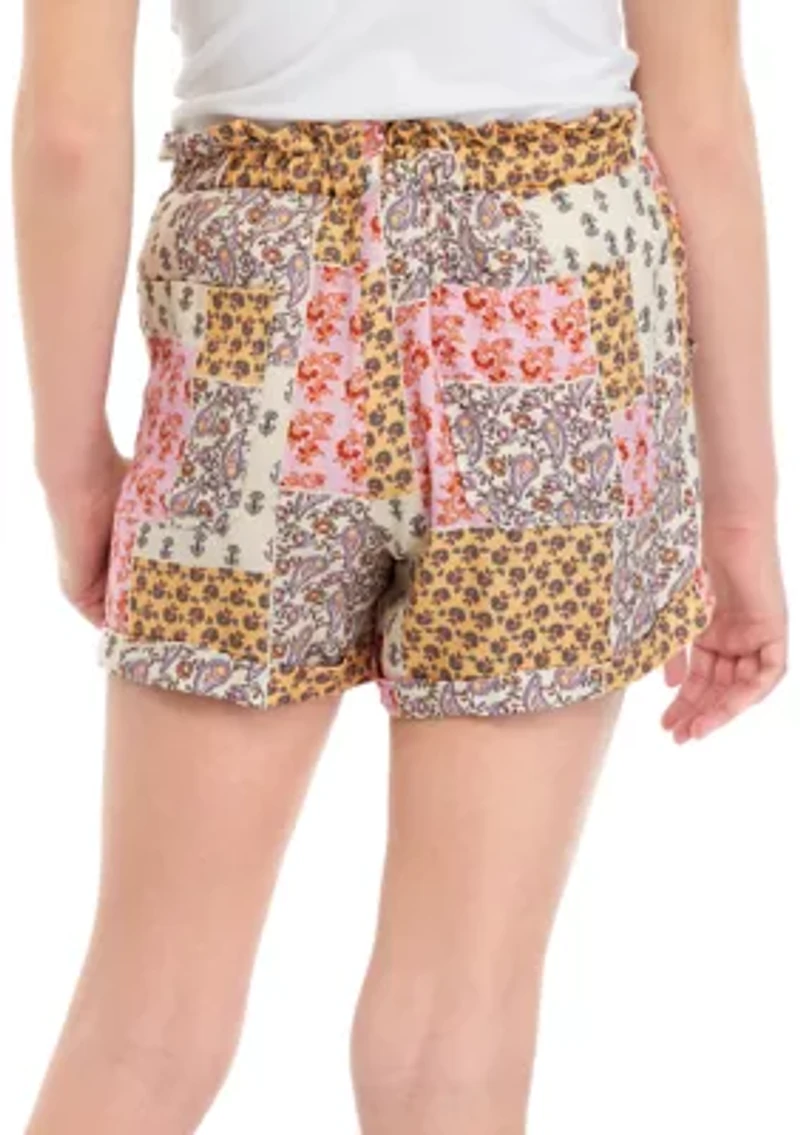 Girls 7-16 Printed Pull On Shorts