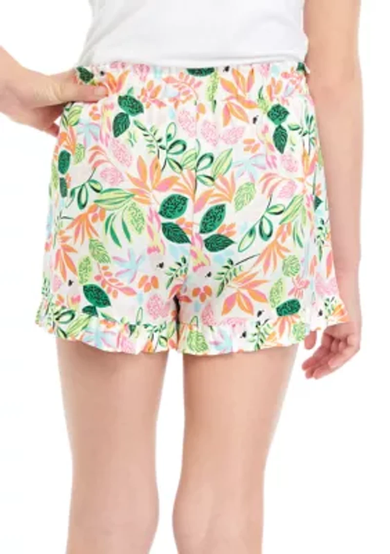Girls 7-16 Pull On Ruffle Shorts