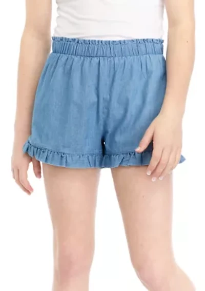 Girls 7-16 Pull On Ruffle Hem Shorts