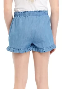 Girls 7-16 Pull On Ruffle Hem Shorts