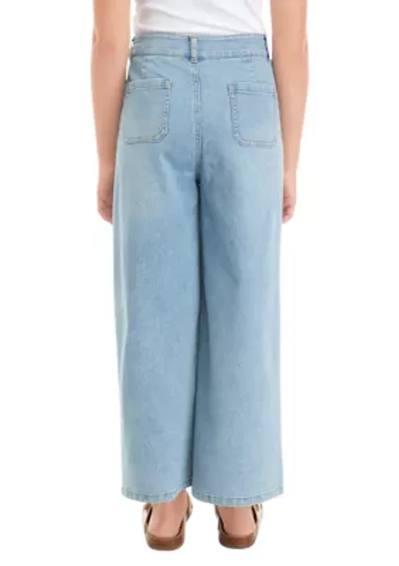 Girls 7-16 Twill Wide Leg Pants