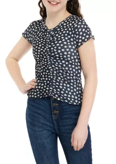 Girls 7-16 Floral Printed Top