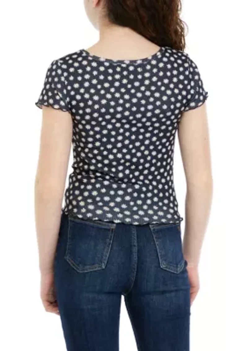 Girls 7-16 Floral Printed Top