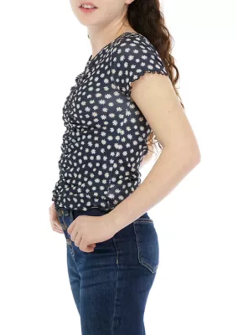 Girls 7-16 Floral Printed Top