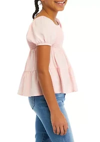 Girls 7-16 Smocked Peasant Top