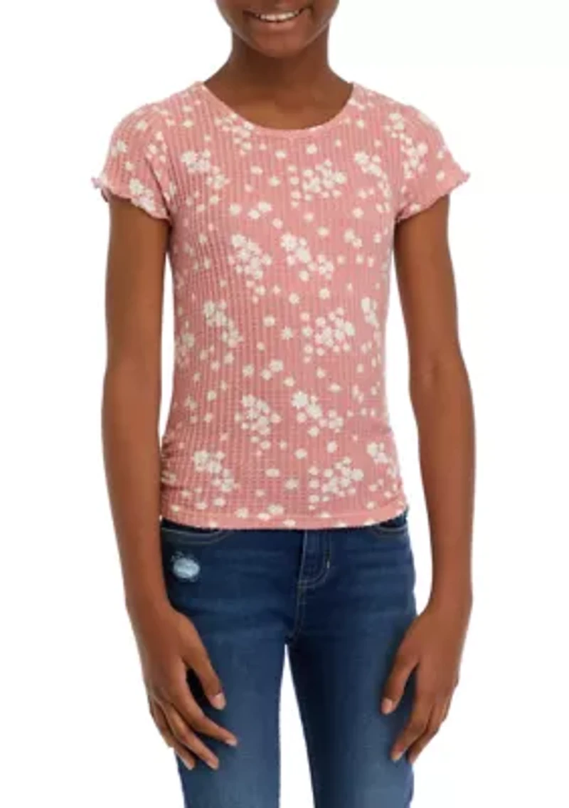 Girls 7-16 Waffle Knit T-Shirt
