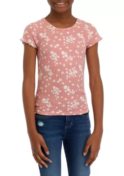 Girls 7-16 Waffle Knit T-Shirt