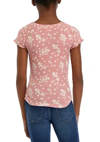Girls 7-16 Waffle Knit T-Shirt