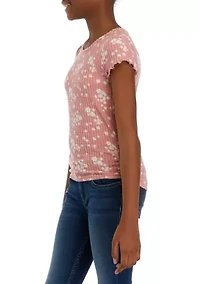 Girls 7-16 Waffle Knit T-Shirt