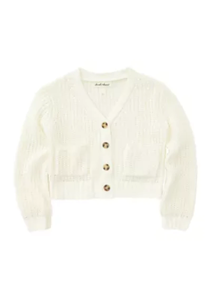 Girls 4-6x Solid Knit Cardigan