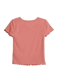 Girls 4-6x Front Cutout Ribbed Knit Top