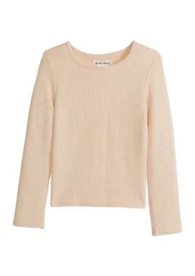 Girls 4-6x Seamless Waffle Knit Top