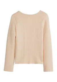 Girls 4-6x Seamless Waffle Knit Top