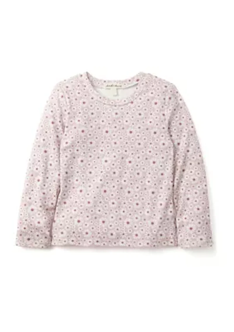 Girls 4-6x Solid Vest with Long Sleeve Printed T-Shirt