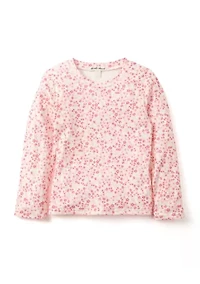 Girls 4-6x Solid Vest with Long Sleeve Printed Top