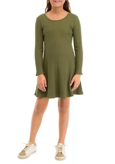 Girls 7-16 Pull On Rib Knit Dress