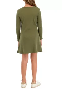 Girls 7-16 Pull On Rib Knit Dress