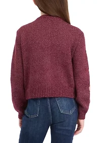 Girls 7-16 Flower Cardigan