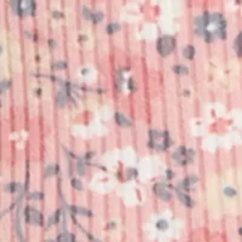 Girls 7-16 Floral Printed Seamless Waffle Knit Top