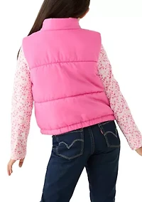 Girls 7-16 2Fer Solid Vest and Knit T-Shirt Set