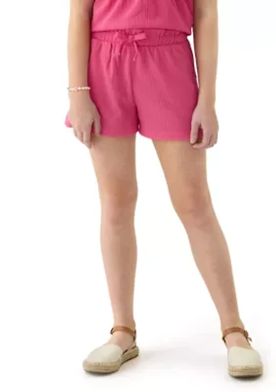 Girls 7-16 Crinkle Knit Shorts