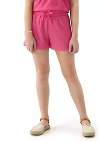 Girls 7-16 Crinkle Knit Shorts