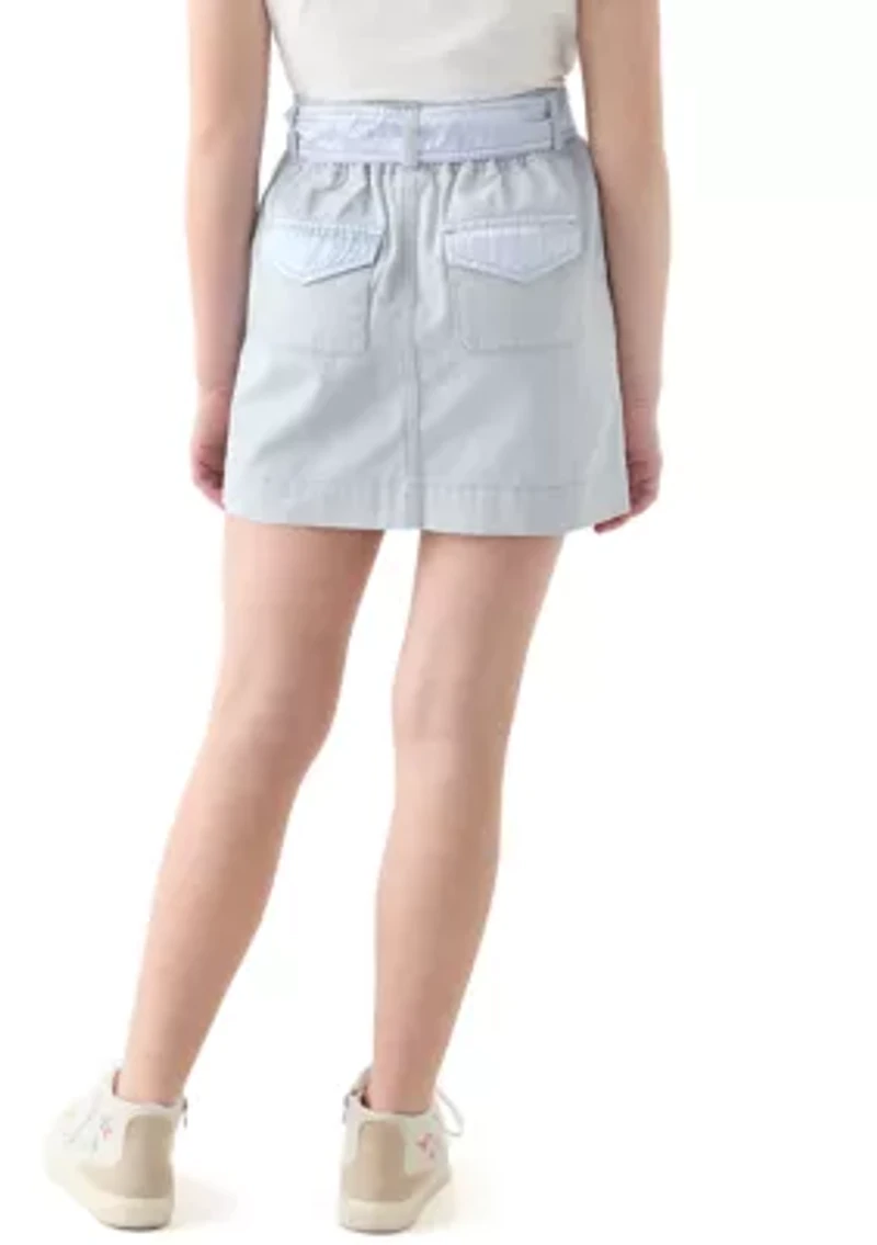 Girls 7-16 Soft Twill Belted Cargo Skort