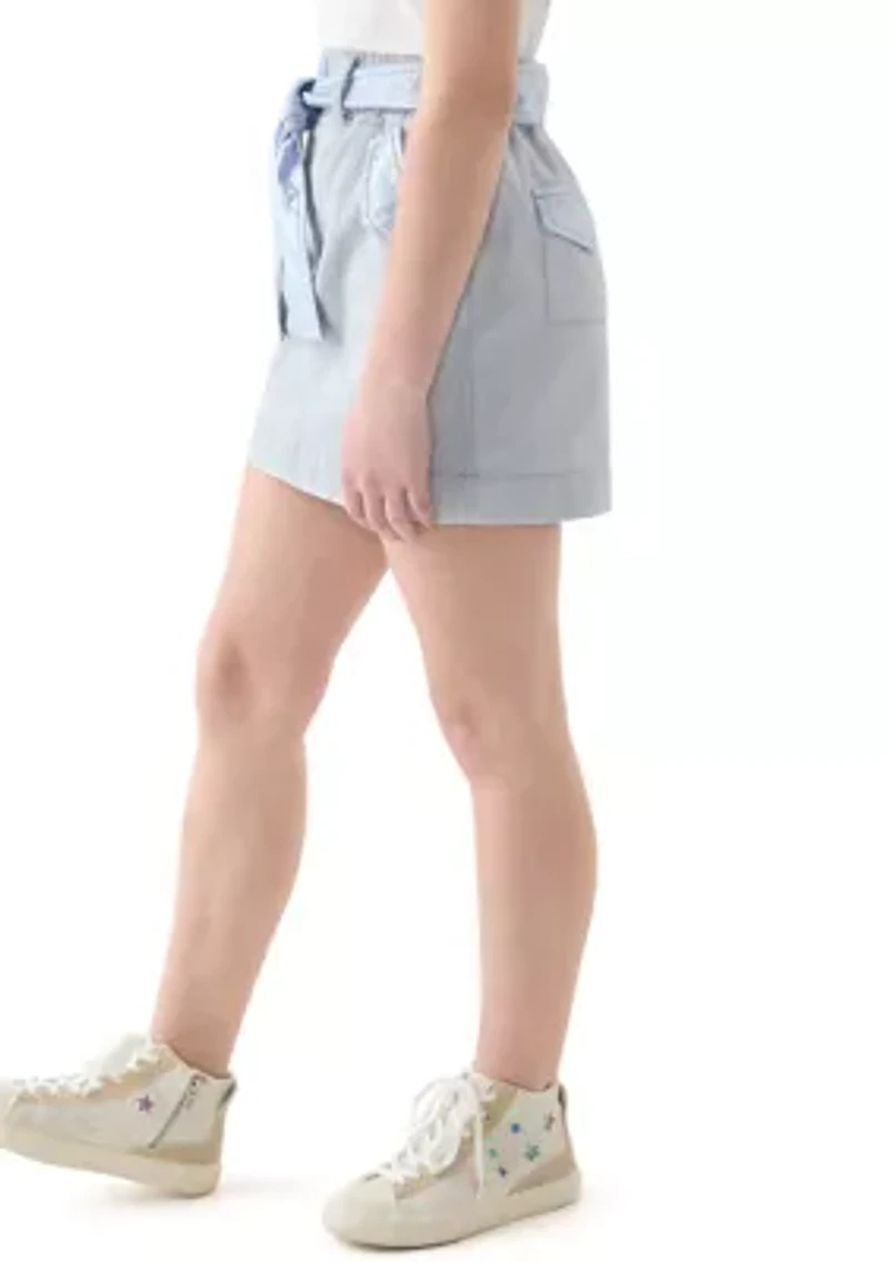 Girls 7-16 Soft Twill Belted Cargo Skort