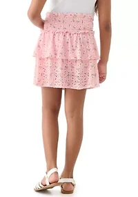 Girls 7-16 Crinkle Knit Printed Skirt