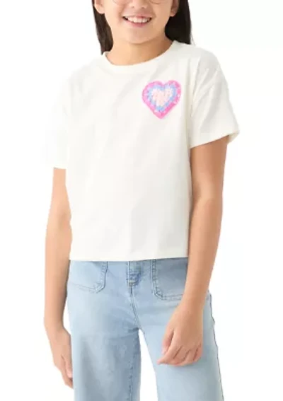 Girls 7-16 Solid Jersey T-Shirt with Appliqué
