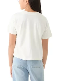 Girls 7-16 Solid Jersey T-Shirt with Appliqué