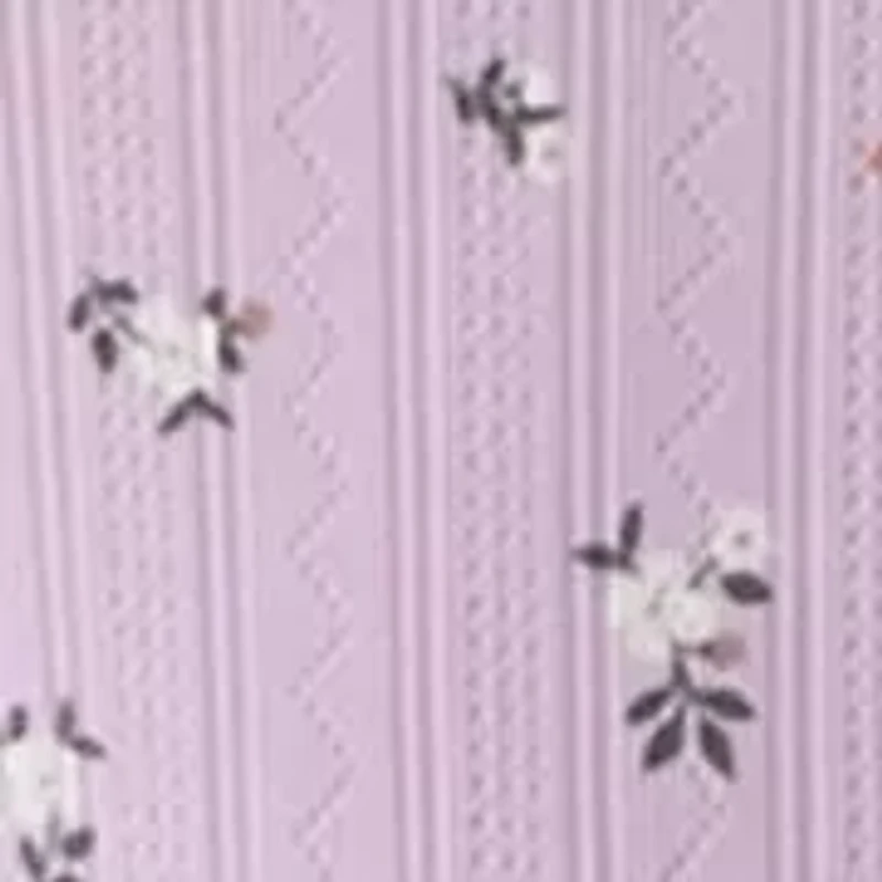 Girls 7-16 Printed Pointelle Henley Shirt