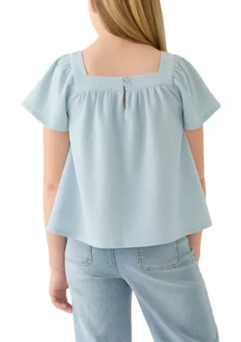 Girls 7-16 Woven Gauze Blouse