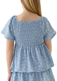 Girls 7-16 Printed Rib Knit Top