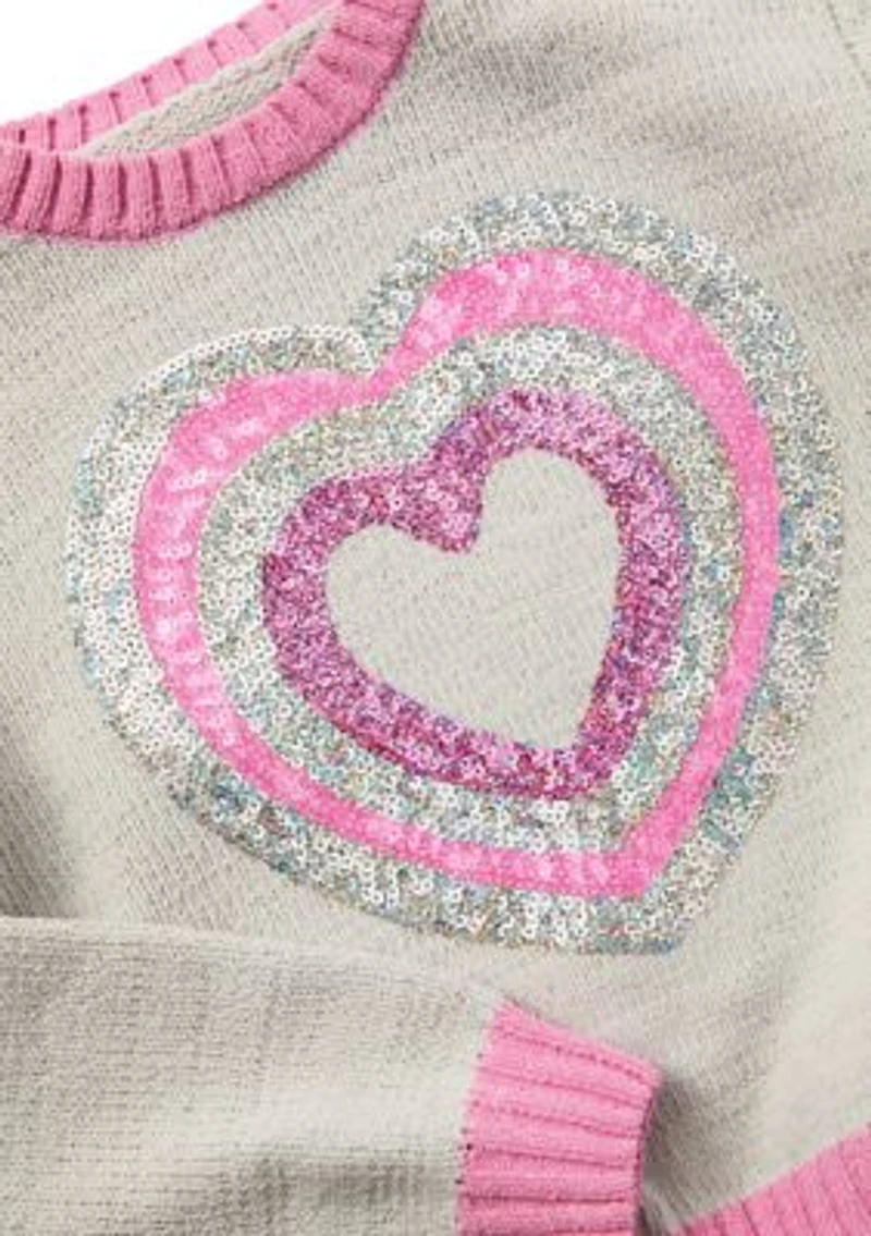 Girls 4-6x Sequin Heart Sweater
