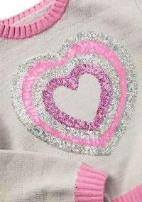 Girls 4-6x Sequin Heart Sweater